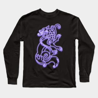 Fenrir Wolf -violet neon Long Sleeve T-Shirt